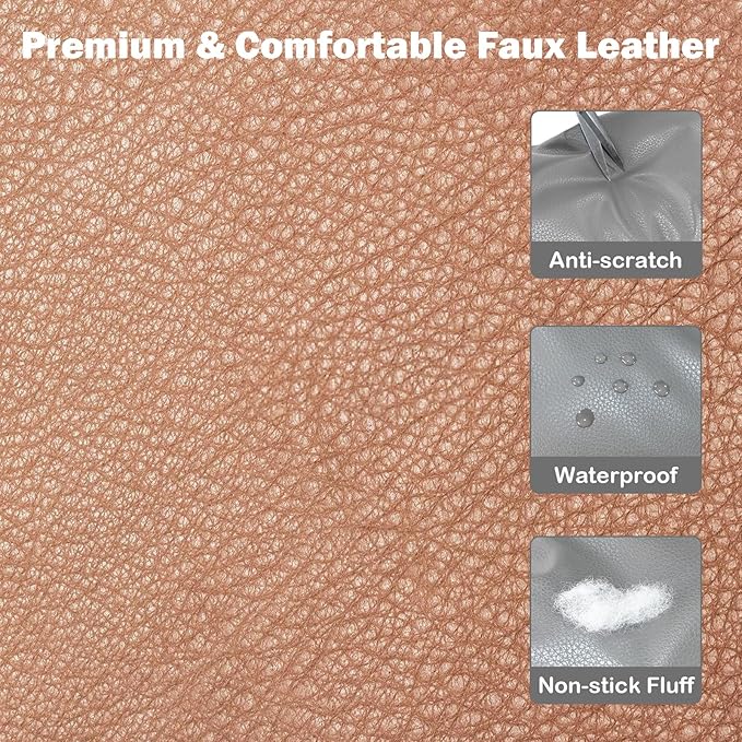 2 and 1 Center Console Dog Car Seat &amp; Carrier for Small Dogs, Large Leather Dog Car Bed with Storage Pocket, Waterproof PVC Leather Seat Travel Bed for Front &amp; Back Seat, Clip-On Safety Leash