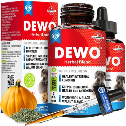 Intestinal Cleanse Drops for Dogs &amp; Cats 60 ml 2-Pack Wormwood &amp; Black Walnut