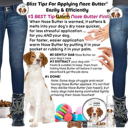 The Blissful Dog Brittany Spaniel Nose Butter for Dry, Cracked Skin, Lick-Safe Dog Nose Balm with Moisturizing Shea Butter, Almond, Olive, and Essential Oils, Pet Supplies, Uncented, 4 oz.