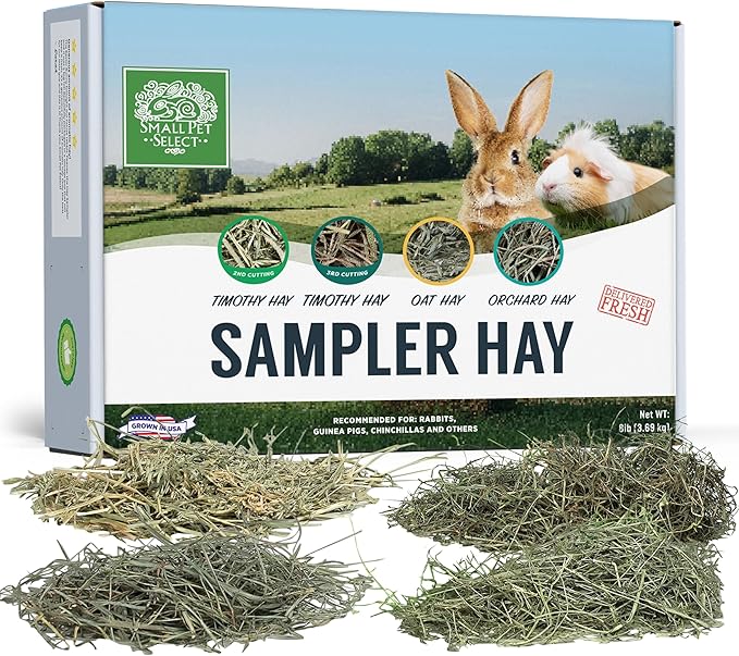 Small Pet Select-Sampler Box, 2ND Cutting, 3RD Cutting Timothy Hay, Oat Hay, &amp; Orchard Hay