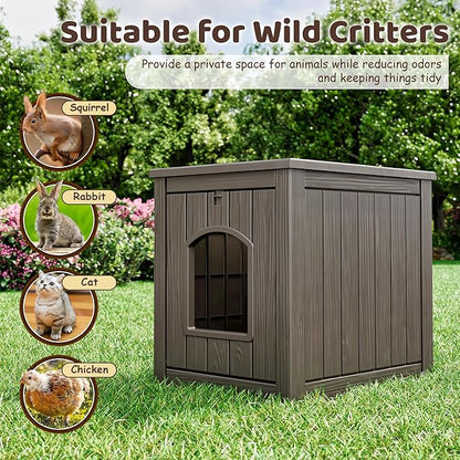 Outdoor &amp; Indoor Dog House for Weatherproof and Stylish Furniture, Insulated Dog House Outdoor, Multi - Use for Small and Medium Dogs (Grey, 22.8" L × 17.7" W × 21.7" H)
