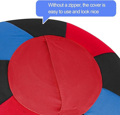 Herding Ball for Dogs Horse Ball&amp; Cover 25" for Horses Large with Hand Pump for Play, Red and Blue and Black