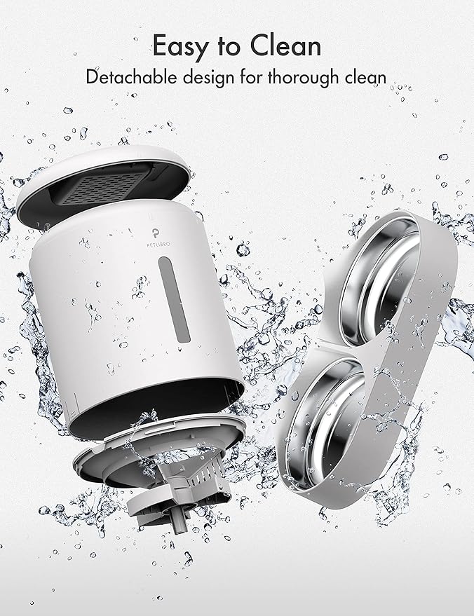 PETLIBRO Automatic Cat Food Dispenser for 2 Pets 5L Auto Dog Feeder Dry Food Dispenser with Splitter &amp; 2 Stainless Bowls, 10s Meal Call and Timer Setting 50 Portions 6 Meals Per Day, Dual Tray Feeder
