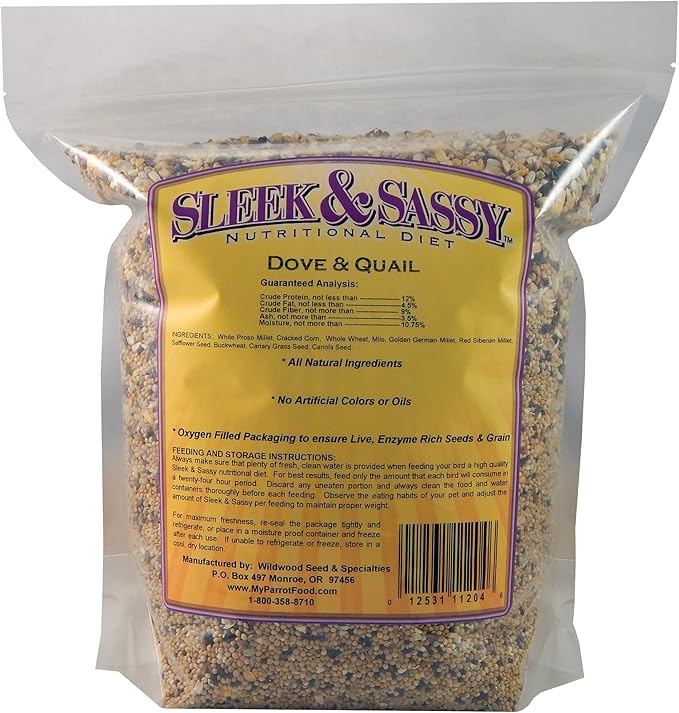 SLEEK &amp; SASSY Dove &amp; Quail Bird Food (4 lbs.)