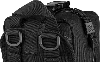 Scherber Premium IFAK Kit Trauma Pack | HSA/FSA Approved | Fully Stocked MOLLE Pouch w/CAT Tourniquet, HyFin Chest Seal, &amp; Israeli Bandage | Trauma Kit for Gunshot, Bleeding, Major Wound Care (Black)