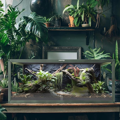 85 Gallon Reptile Tank, Front Opening Snake Tank for Easy Maintenance, Reptile Enclosure with Top Screen Ventilation 48&