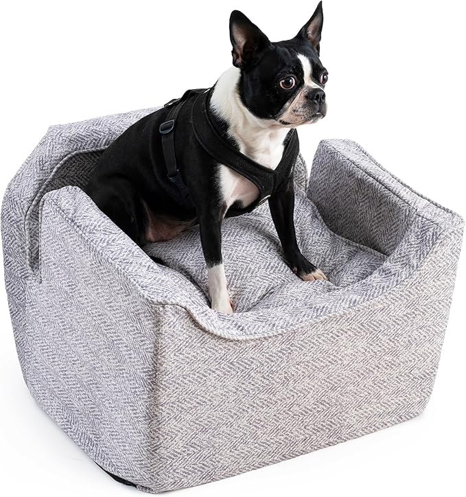 Snoozer Lookout I Car Seat - Dog Car Seats for Small Dogs, Puppy Booster Bed for Small &amp; Medium Sized Pets Up to 25 Lbs, Elevated, Washable - Medium, Palmer Dove