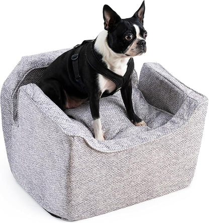Snoozer Lookout I Car Seat - Dog Car Seats for Small Dogs, Puppy Booster Bed for Small &amp; Medium Sized Pets Up to 25 Lbs, Elevated, Washable - Medium, Palmer Dove