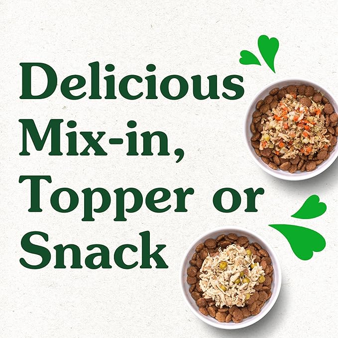 Greenies Smart Topper High Protein Wet Mix-in for Dogs, Chicken, Peas, Apples, and Brown Rice Recipe &amp; Duck, Broccoli, Carrots and Barley Recipe Variety Pack with Whole Grains, 8 Trays of 2oz.