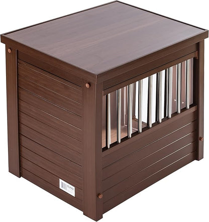 New Age Pet ECOFLEX Dog Crate End Table - Furniture-Style Pet Crate for Crate Trained Dogs - Stainless Steel Tubing &amp; a Latched Closure - 10 Year Manufacturer&