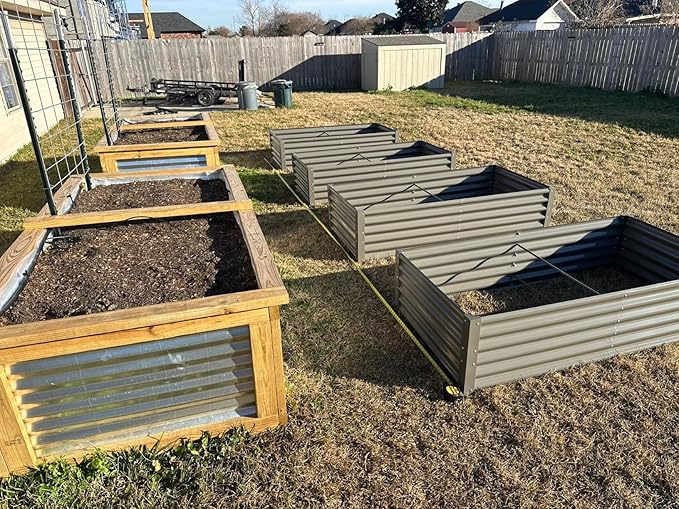 A ANLEOLIFE 6X3X1.5 ft Galvanized Raised Garden Beds Outdoor, Rectangular Metal Planter Box for Planting Vegetables Flowers Herb, Anti-Rust &amp; Easy-Setup, Quartz Grey