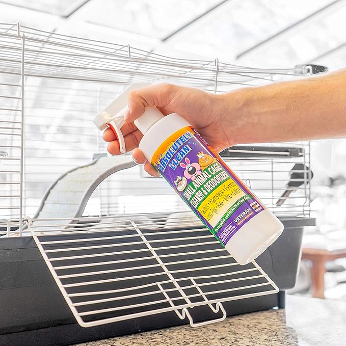 Amazing Small Animal Cage Cleaner, Just Spray/Wipe, Easily Removes Messes &amp; Odors - Hamster Cages, Mice, Rat Cage, Guinea Pig Cage, Rabbit Cage, Ferret Cage, Dog Cage - USA Made