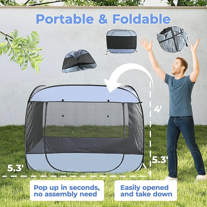 EighteenTek XLarge Popup Portable Dog Houses, 5.3&