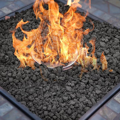 Mr. Fireglass 10 Pounds Black Natural Lava Rock for Indoor Outdoor Gas Fire Pits Fireplaces &amp; Barbecue Grills | Volcanic Lava Stones for Decorating Garden Landscaping, Potted Plants, 0.3"-0.6"