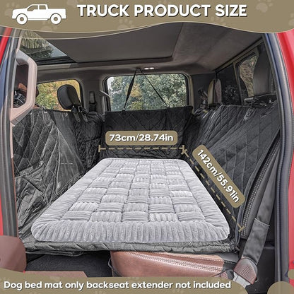 Dog Car Bed Mat, Non-Slip Backseat Extender Pet Blanket, Plaid Dog Bed for Trucks, Sedans &amp; Large SUVs, Chew-Resistant Travel Pad for Dogs, Easy Clean &amp; Scratch-Proof &amp; Comfort（56"x28.7" Light Gray