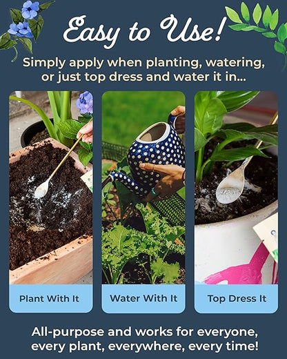 Organic Plant Magic - Truly Organic™ Fast-Acting Soluble Plant Food: All-Purpose Fertilizer Concentrate for All Flower Vegetable Herb Fruit Tree Shrub Container Garden &amp; House Plants [One 1 lb Bag]