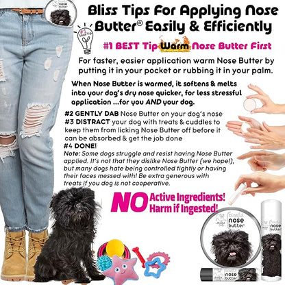 The Blissful Dog Affenpinscher Nose Butter for Dry, Cracked Skin, Lick-Safe Dog Nose Balm with Moisturizing Shea Butter, Almond, Olive, and Essential Oils, Pet Supplies, Uncented, 0.15 oz.