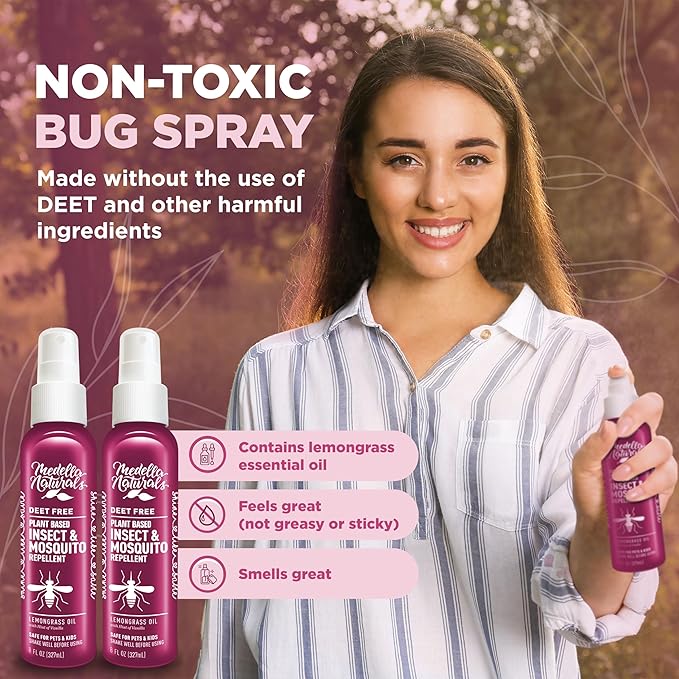 Shine Like Sable Deet-Free Insect &amp; Mosquito Repellent 2 Pack 8oz – Kid &amp; Pet-Safe, Pleasant Insect Repellent w/Lemongrass Oil - Insect Repellent Against Mosquitoes, Gnats, Black Flies, &amp; No-See-ums