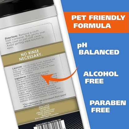 Wahl USA Pet Refresh Cleaning Wipes for All Dog Breeds - Use on Ears, Nose, Paws, Bottom, &amp; Sensitive Areas - 50 Wipes - Model 820017A