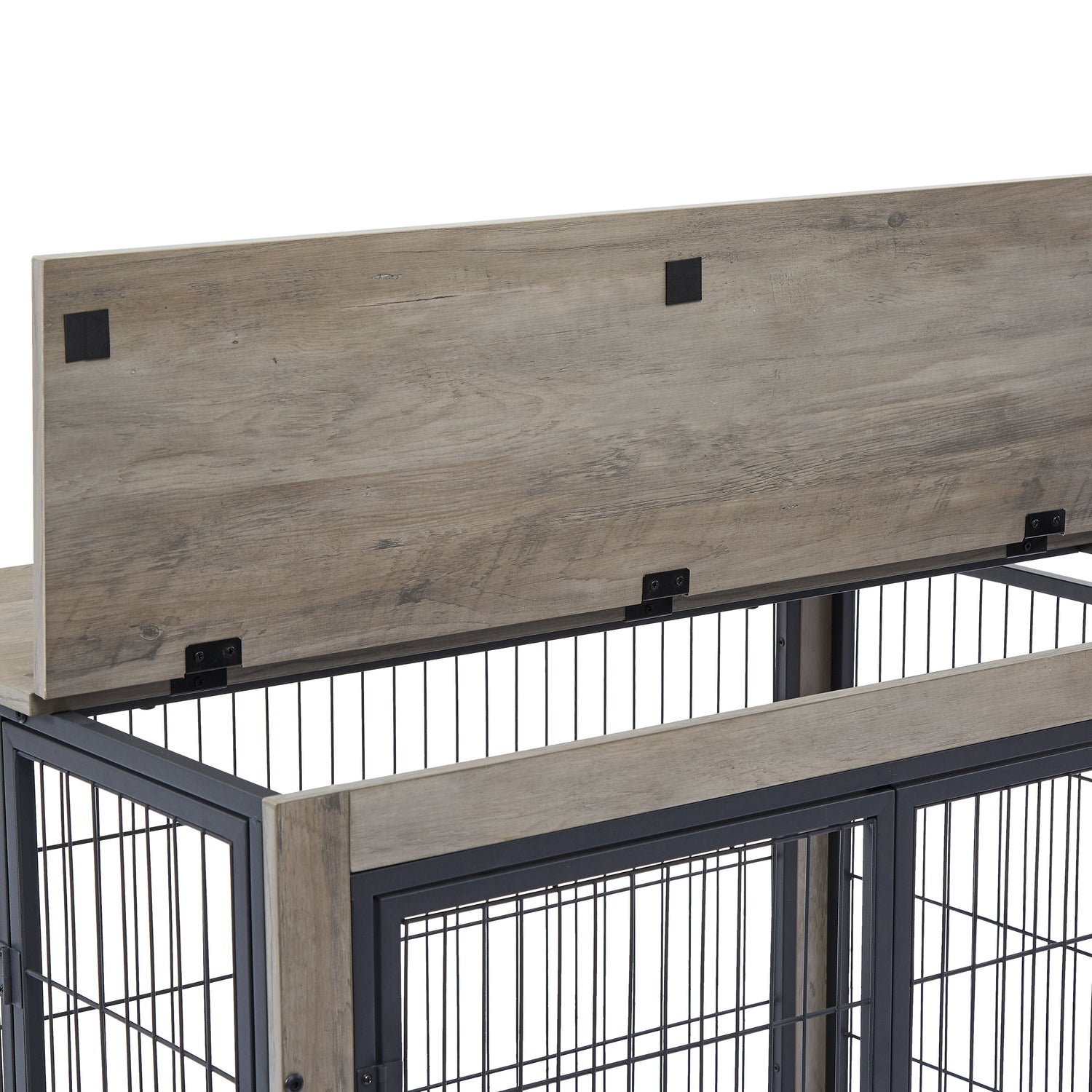 Furniture Dog Cage Crate with Double Doors on Casters. Grey, 31.50&