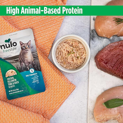 Nulo Freestyle Cat &amp; Kitten Wet Cat Food Pouch, Premium All Natural Grain-Free Soft Cat Food Topper with Amino Acids for Heart Health and High Animal-Based Protein