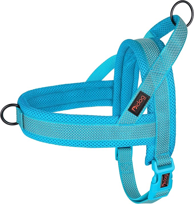 Didog No Pull Dog Harness with Breathable Mesh Padded, Full Reflective &amp; Quick Fit Adjustable Vest Harness, Easy for Training Walking for Small &amp; Medium and Large Dogs (Blue, L:Chest 26-32")