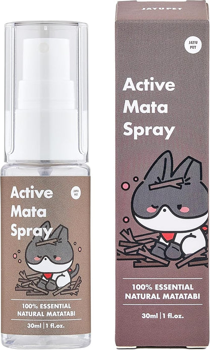 JAYU PET Active MATA Spray – 100% Natural Silvervine Spray for Cats, Liquid Catnip Alternative, Calming Spray for Indoor Kittens, Boosts Play &amp; Engagement, Reduces Stress (1 fl oz)