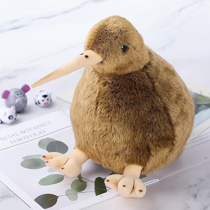 Kiwi Bird Plush Toy, Stuffed Animal Furry Kiwi Plushie Doll, Soft Fluffy Like Real Bird Hugging Toy - Present for Every Age &amp; Occasion
