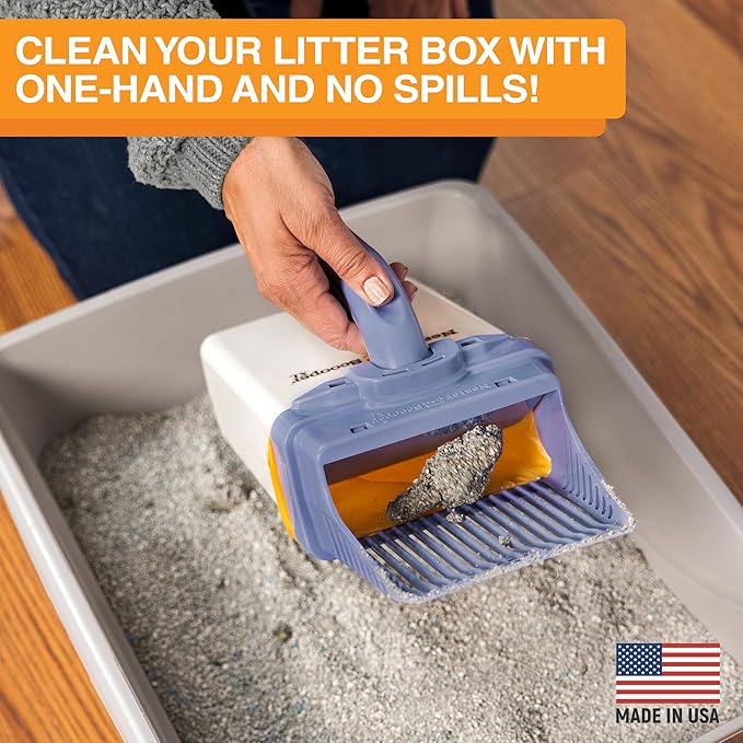 Neater Pet Brands Neater Scooper XL Cat Litter Scoop, 60 Refill Bags – Extra-Large Capacity Mess-Free Cat Litter Scooper with Bag for Large &amp; Multiple Cats, Spill-Proof Litter Box Scooper with Holder