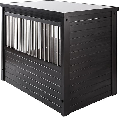 New Age Pet ECOFLEX Dog Crate End Table - Furniture-Style Pet Crate for Crate Trained Dogs - Stainless Steel Tubing &amp; a Latched Closure - 10 Year Manufacturer&