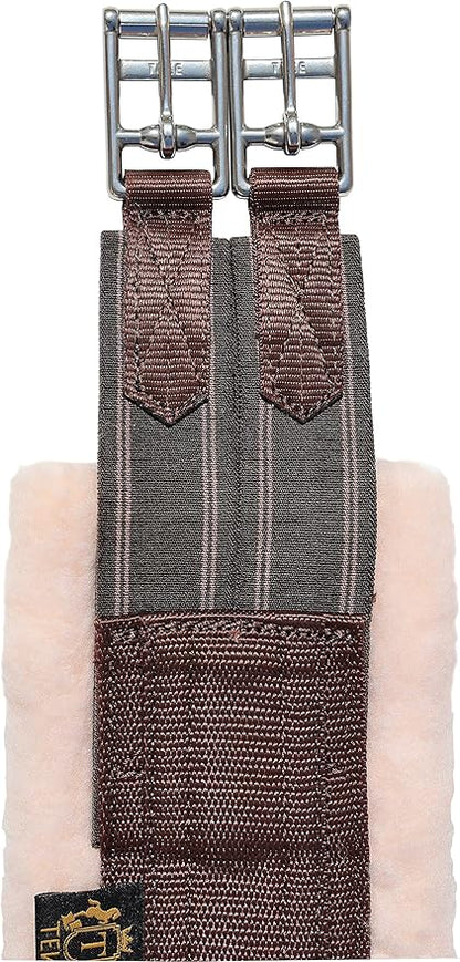 T TEKE Daily English Girths for Horses: Padded with Fleece, Double-Sided Heavy-Duty Elastic and Stainless Steel Buckles (Sizes 38”-56")"