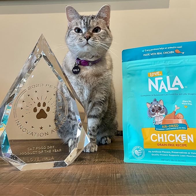LOVE, NALA - Chicken Air Dried Cat Food - Award Winning - Made in USA - Complete &amp; Balanced Cat Food for All Life Stages- 1 Bag - 1 lb.