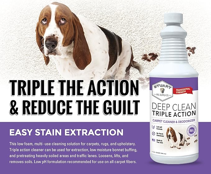 Professional Strength Deep Clean (Gal.) 3X Carpet Cleaner Solution &amp; Deodorizer, Concentrated Encapsulating Carpet Shampoo, Pet Odor &amp; Dirty Carpet Cleaning Solution 128 fl oz.
