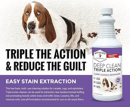 Professional Strength Deep Clean (Gal.) 3X Carpet Cleaner Solution &amp; Deodorizer, Concentrated Encapsulating Carpet Shampoo, Pet Odor &amp; Dirty Carpet Cleaning Solution 128 fl oz.