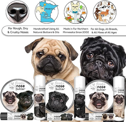 The Blissful Dog Black Pug Unscented Nose Butter, 2-Ounce