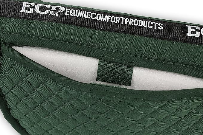 ECP Equine Comfort Products Adjustable Shock Absorbing Memory Foam Half Saddle Pad, Injury Prevention &amp; Pressure Relief, Customizable Fit, Breathable for All Riding Styles