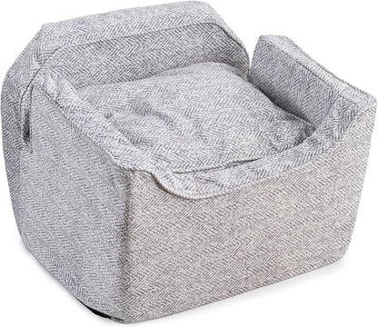 Snoozer Lookout I Car Seat - Dog Car Seats for Small Dogs, Puppy Booster Bed for Small &amp; Medium Sized Pets Up to 25 Lbs, Elevated, Washable - Medium, Palmer Dove