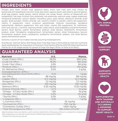 NutriSource Element Series Wild Range Dry Dog Food, Chicken, Pork &amp; Bison, 24LB