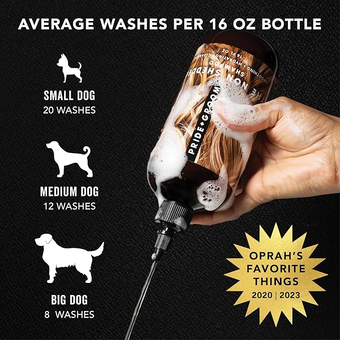 Pride and Groom The Non Shedder Box Set – Dog Shampoo &amp; Conditioner with All Natural Blend of Essential Oils &amp; Ingredients to Heal and Nourish for Long Lasting Shine &amp; Manageability – 32oz