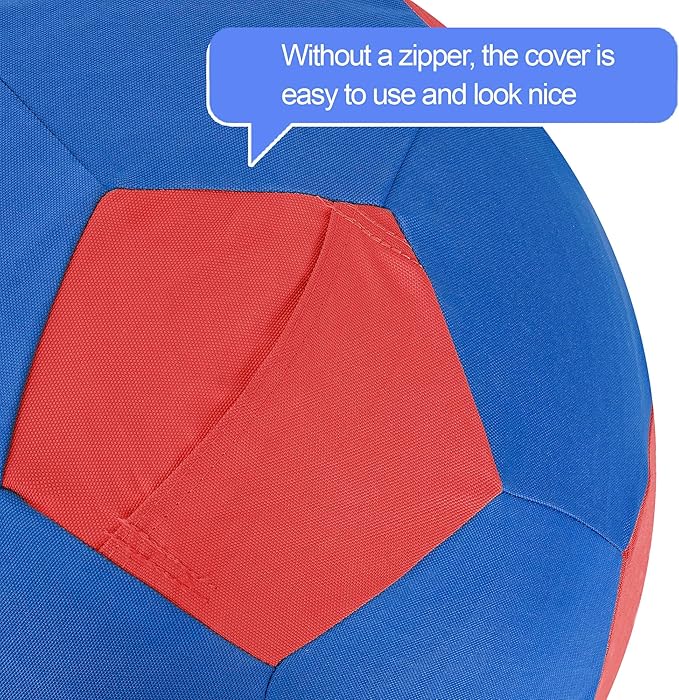 Herding Ball for Dogs Horse Ball &amp; Cover 25" for Horses Large with Hand Pump for Play, Blue and Red