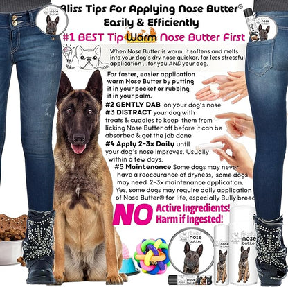 The Blissful Dog Belgian Malinois Nose Butter for Dry, Cracked Skin, Lick-Safe Dog Nose Balm with Moisturizing Shea Butter, Almond, Olive, and Essential Oils, Pet Supplies, Uncented, 0.15 oz.