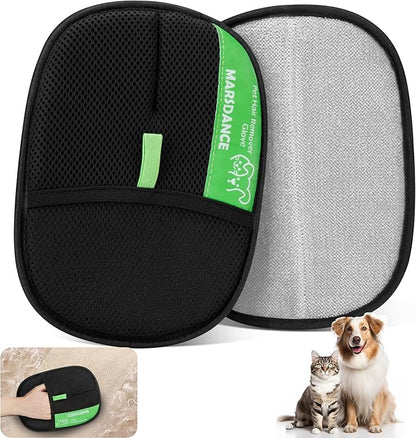 Pet-Hair-Removal-Glove 2Pcs, Double-Sided-Pet-Grooming-Glove Reusable Cat &amp; Dog Hair Remover Mitt for Couch,Furniture,Carpet, Car Seat Electrostatic-Pet-Hair-Remover Efficient Pet-Hair-Cleaning-Glove