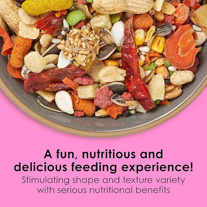Kaytee Fiesta Big Bites Small Parrot &amp; Conure Food, Nutritious and Fun Blend, Supports Skin, Feather, Digestion, Brain and Heart Health, 4 pounds