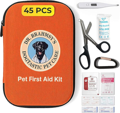 Dr Brahmsy’s Pet First Aid Kit – Emergency Kit for Dogs, Perfect for Travel, Camping &amp; Hiking Essentials