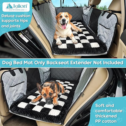 Dog Car Bed Mat, Non-Slip Backseat Extender Pet Blanket, Plaid Dog Bed for SUVs, Sedans &amp; Trucks, Chew-Resistant Travel Pad for Dogs, Easy Clean &amp; Scratch-Proof &amp; Comfort (50"x24.6")