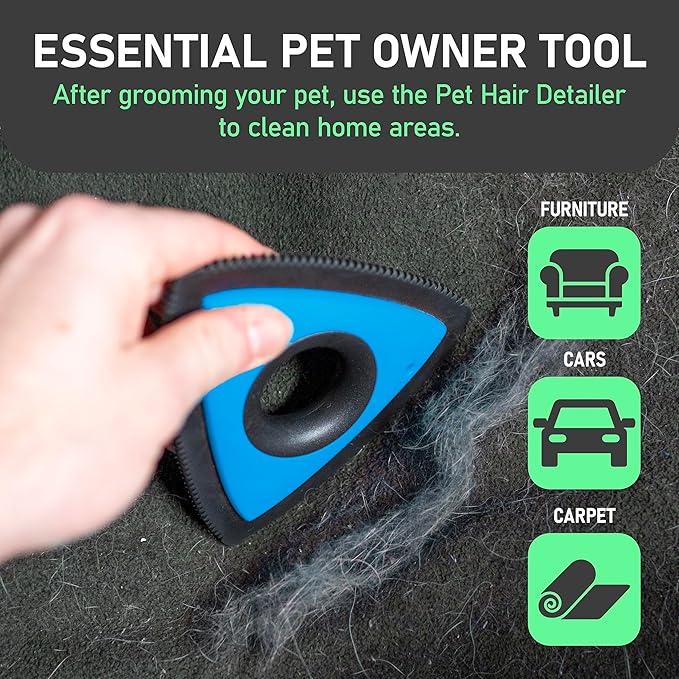 Maxpower Planet Pet Grooming Rake and Mini Pet Hair Remover Tool, Undercoat Rake for Dogs &amp; Hair Remover for Car Carpet, Cat Fur Removal and Double-Sided Deshedding Dematting Tool for Dogs and Cats