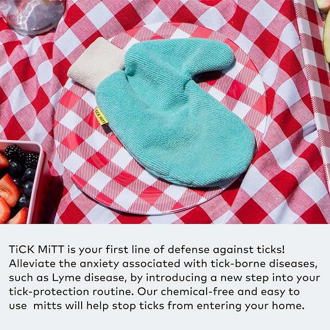 Blue Protective Glove for Tick Removal from Pets &amp; Humans - Easy, Gentle, Chemical-Free Tick Handling - Portable &amp; Durable for Outdoor Adventures