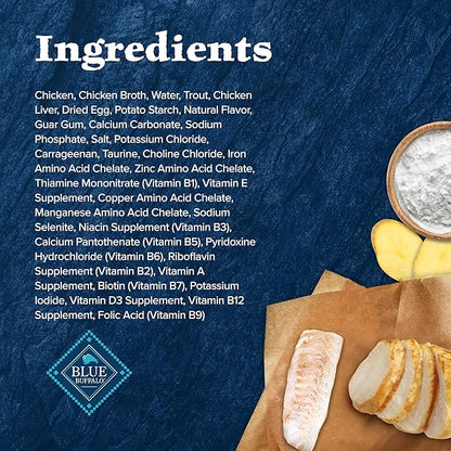 Blue Buffalo Wilderness Wild Delights Minced Wet Cat Food, High-Protein &amp; Grain-Free, Made with Natural Ingredients, Chicken &amp; Trout Recipe in Tasty Gravy, 5.5-oz. Cans (24 Count)