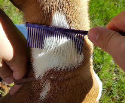 Resco Professional Anti-Static Dog, Cat, Pet Comb for Grooming, Steel Pins, Coarse Tooth Spacing, Candy Blue