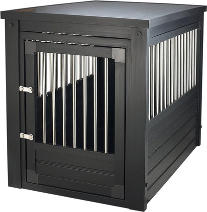New Age Pet ECOFLEX Dog Crate End Table - Furniture-Style Pet Crate for Crate Trained Dogs - Stainless Steel Tubing &amp; a Latched Closure - 10 Year Manufacturer&